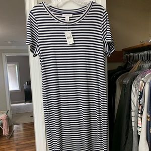 Striped Midi Maternity Dress